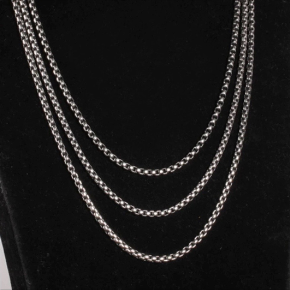 Stainless Steel Square Beads Chain Necklace